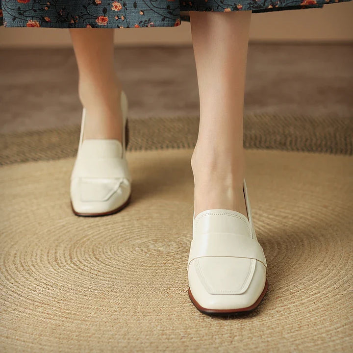 Leather Block Heel Pumps | Classic Women&