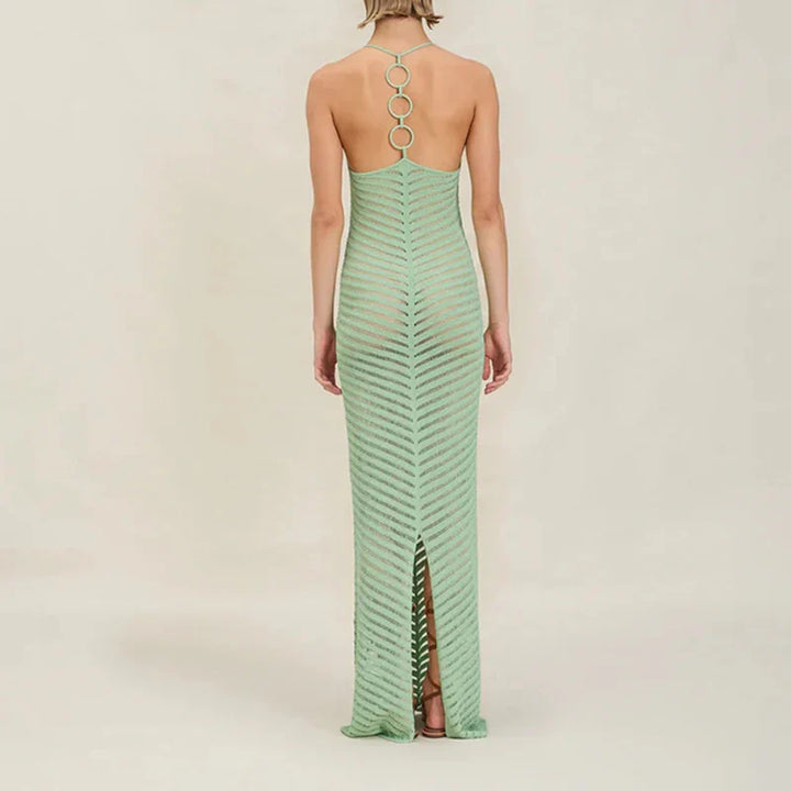 Chevron Crochet Halter Maxi Dress | Vacation