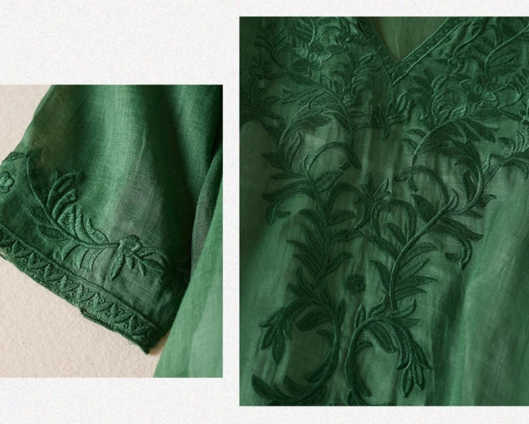 The Garden Embroidery Midi Dress