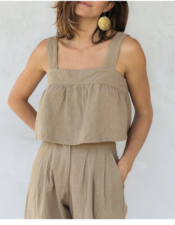 Pleated Linen Culotte Pants | Summer Style
