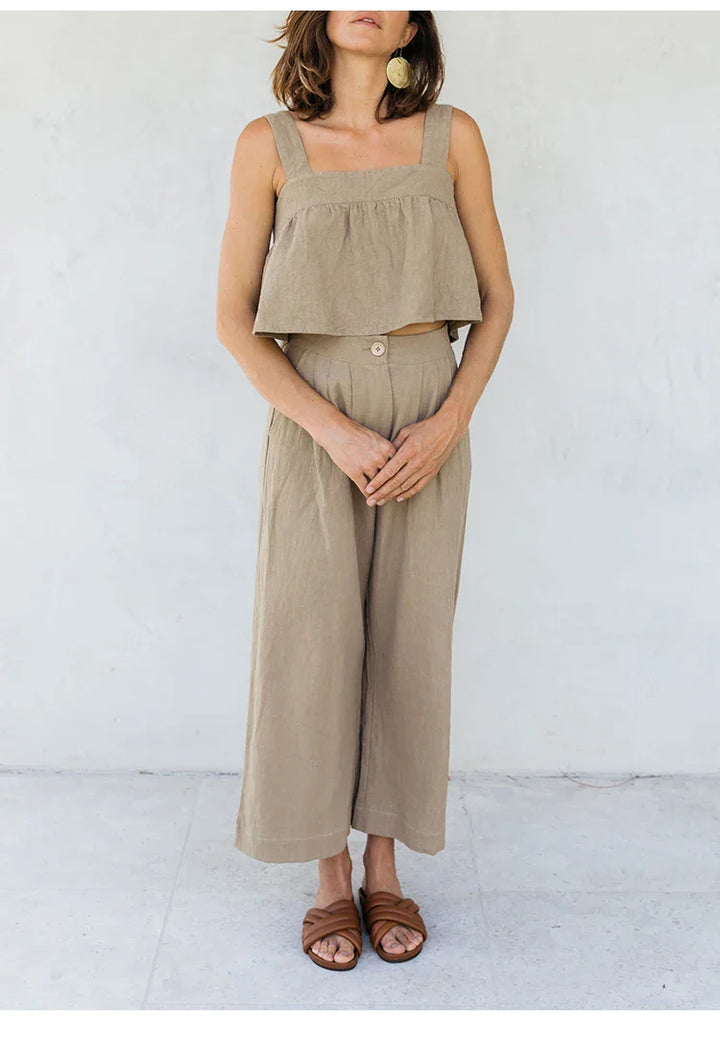 Pleated Linen Culotte Pants | Summer Style