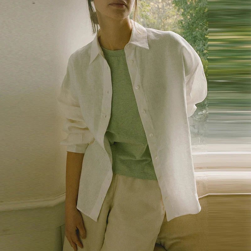 Slit Hem Linen Shirt | Summer Capsule Wardrobe