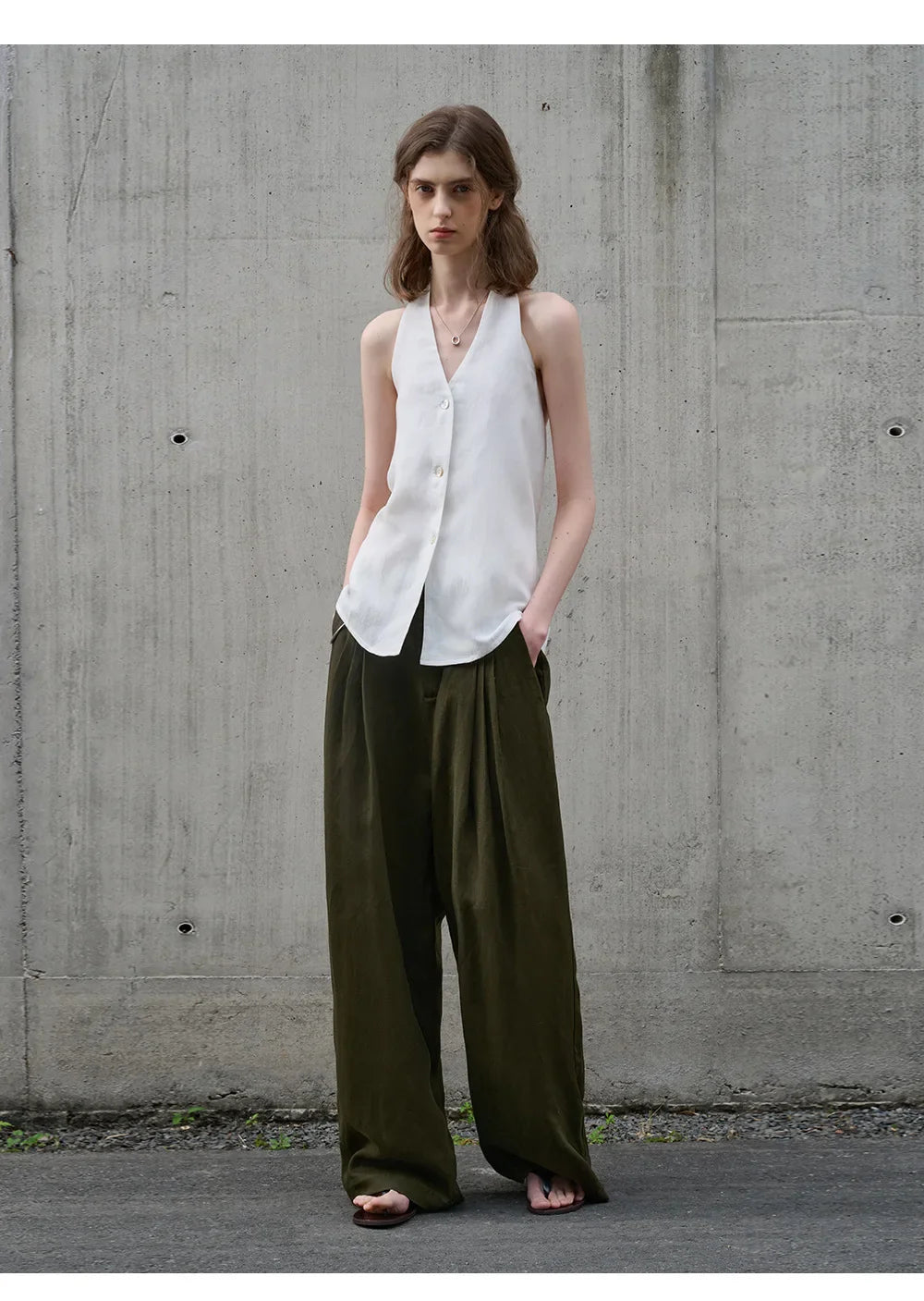 Halter Linen Waistcoat Top | Summer Style