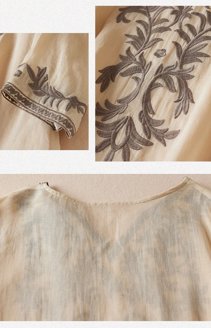 The Garden Embroidery Midi Dress
