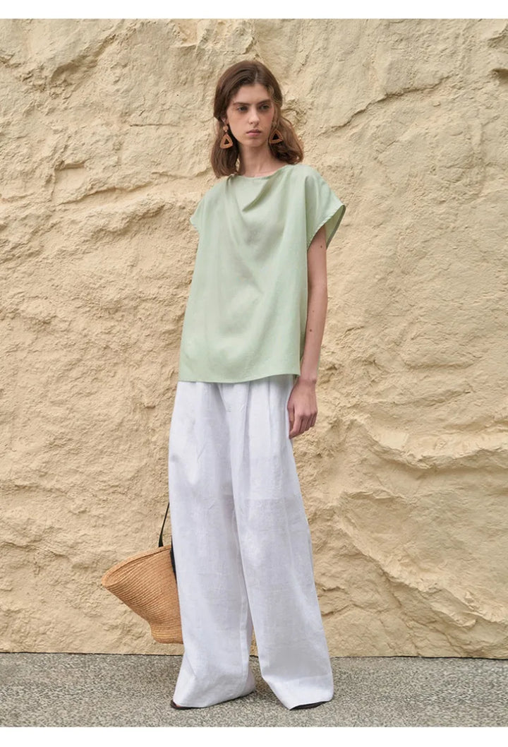 Pleated Wide Leg Linen Pants | Summer Capsule