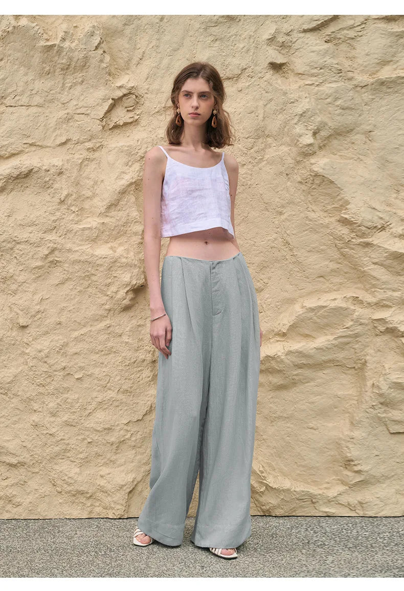 Pleated Wide Leg Linen Pants | Summer Capsule