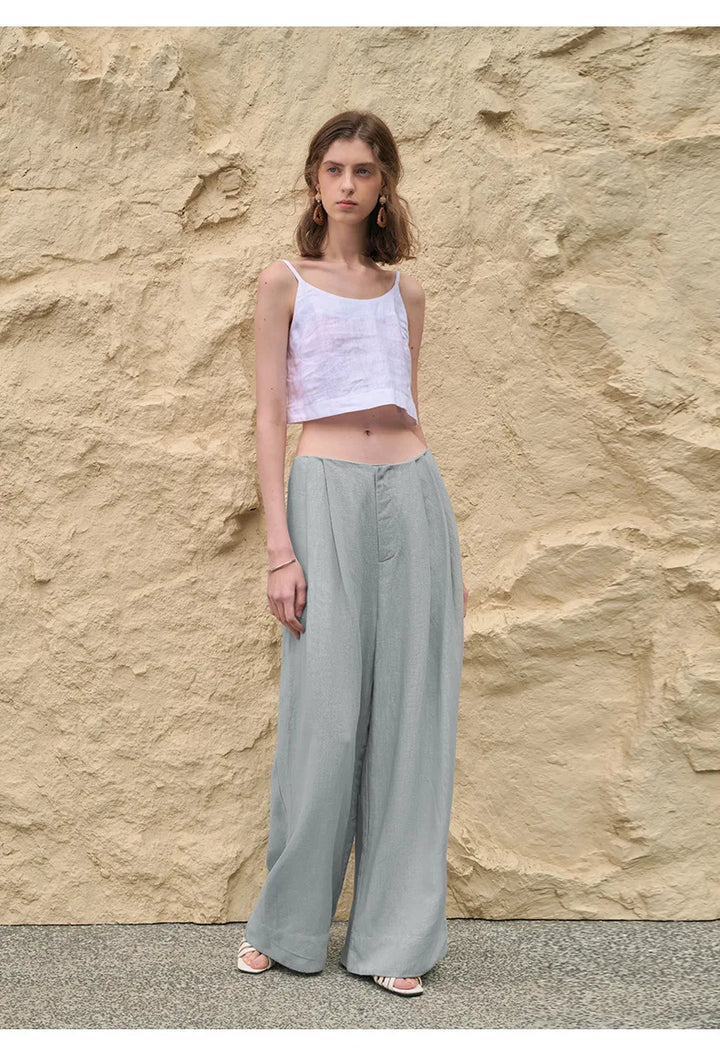 Pleated Wide Leg Linen Pants | Summer Capsule