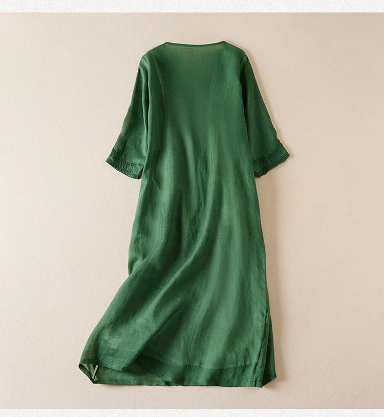 The Garden Embroidery Midi Dress