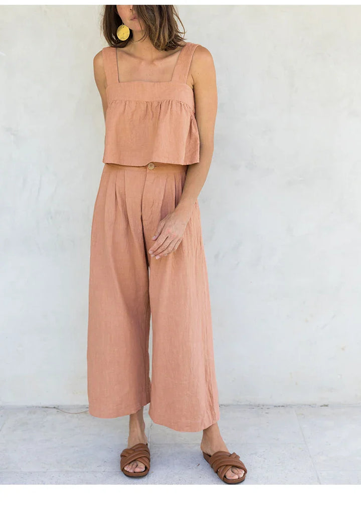 Pleated Linen Culotte Pants | Summer Style