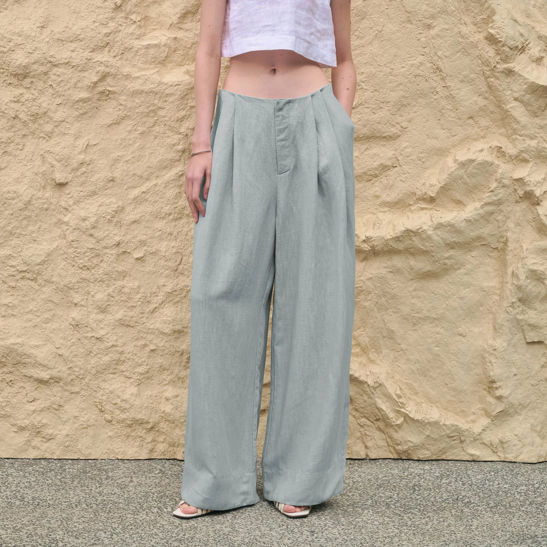 Pleated Wide Leg Linen Pants | Summer Capsule