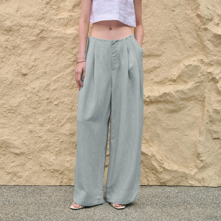 Pleated Wide Leg Linen Pants | Summer Capsule