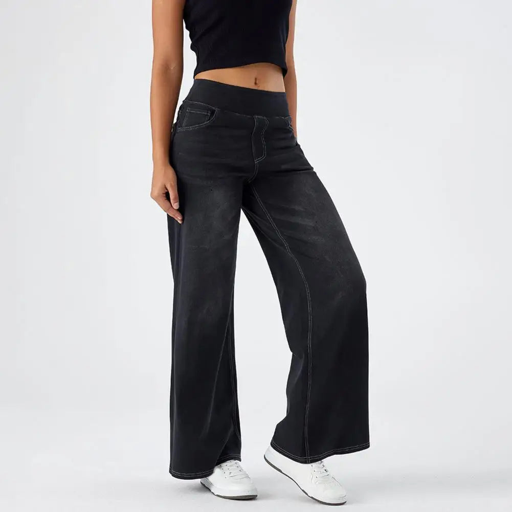 Pull-On Wide Leg Jeans | Comfortable Denim