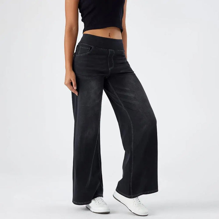 Pull-On Wide Leg Jeans | Comfortable Denim