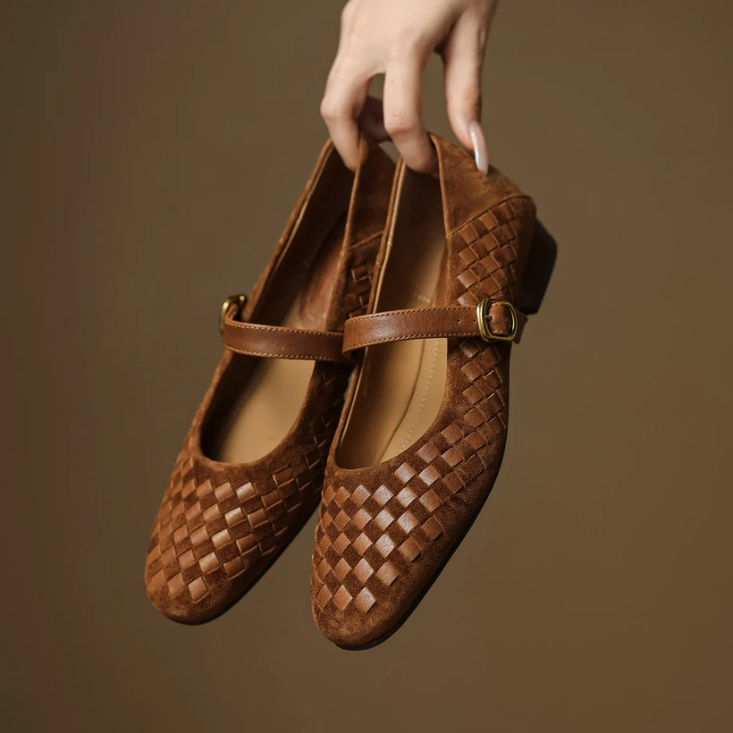 Woven Suede Mary Jane Shoes | Quiet Luxury