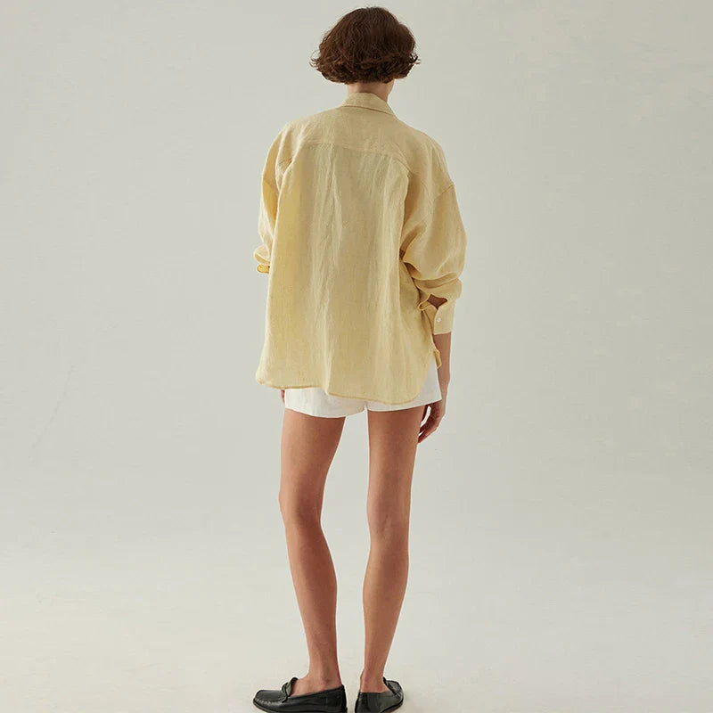 Slit Hem Linen Shirt | Summer Capsule Wardrobe