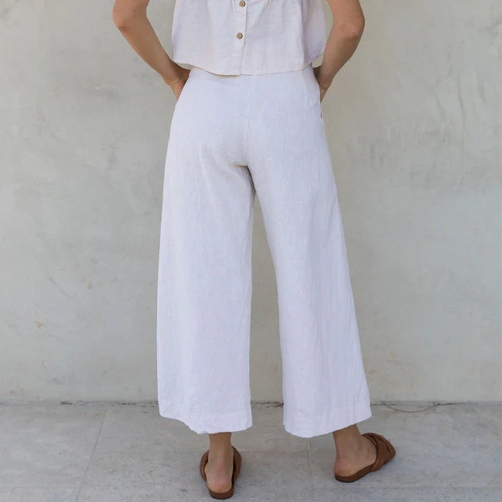 Pleated Linen Culotte Pants | Summer Style
