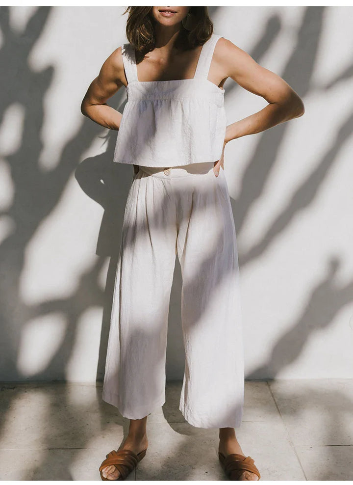Pleated Linen Culotte Pants | Summer Style