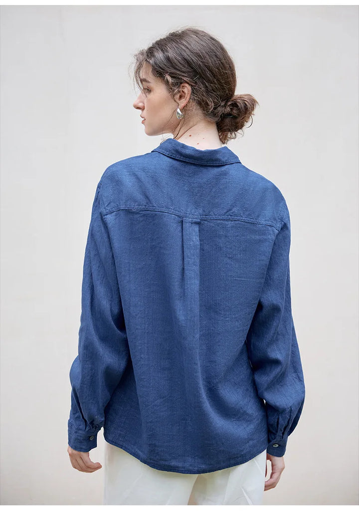 Indigo Linen Button-Down Shirt | Summer Style