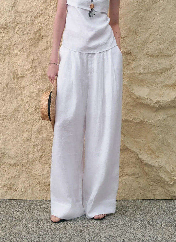 Pleated Wide Leg Linen Pants | Summer Capsule