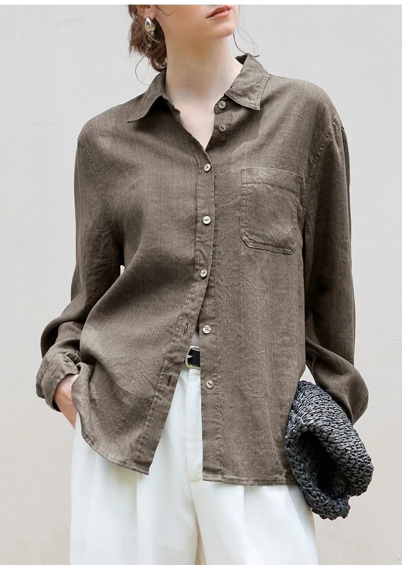 Indigo Linen Button-Down Shirt | Summer Style