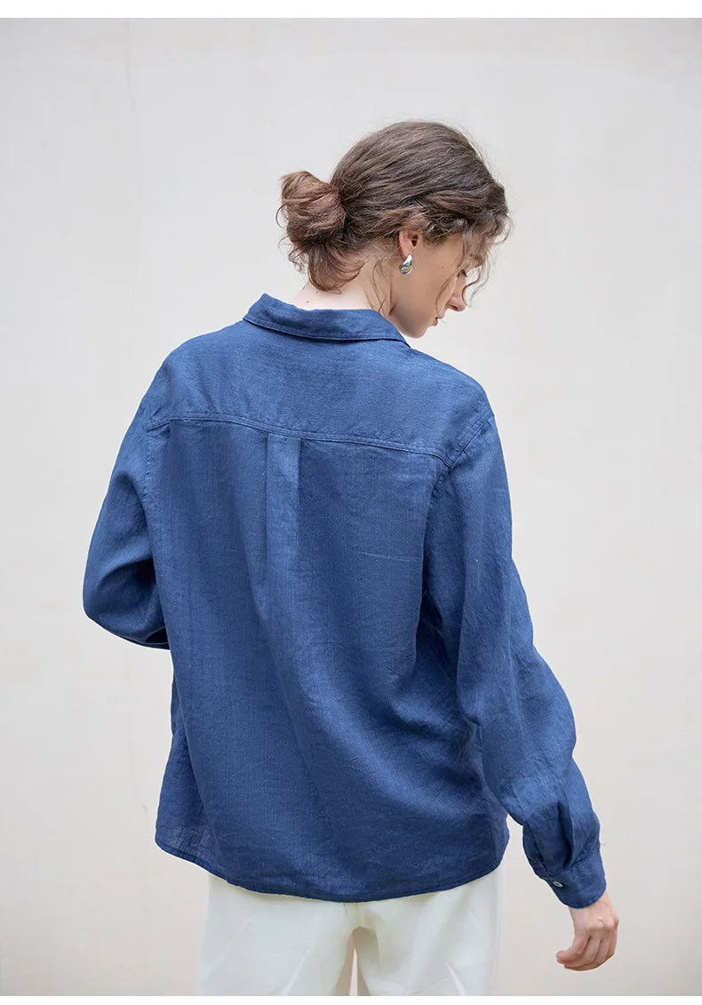 Indigo Linen Button-Down Shirt | Summer Style
