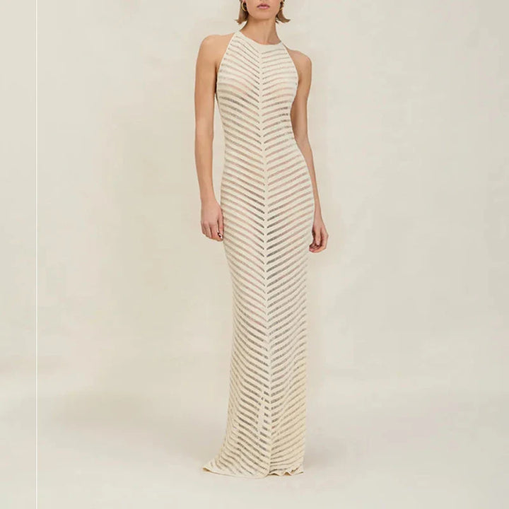 Chevron Crochet Halter Maxi Dress | Vacation