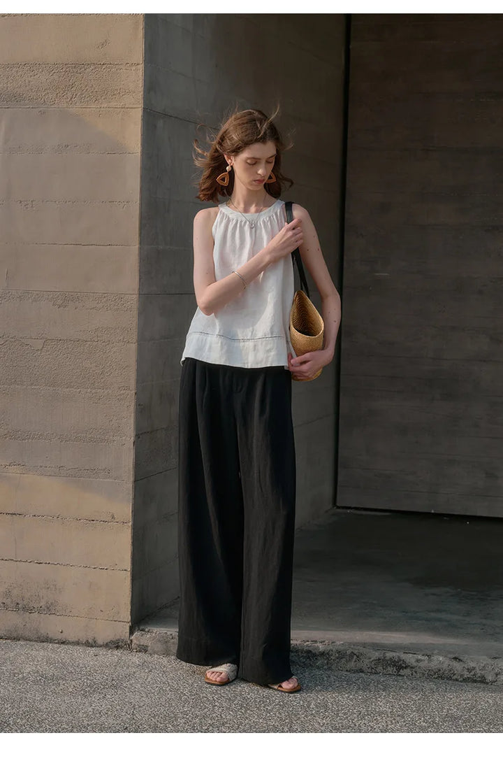 Pleated Wide Leg Linen Pants | Summer Capsule
