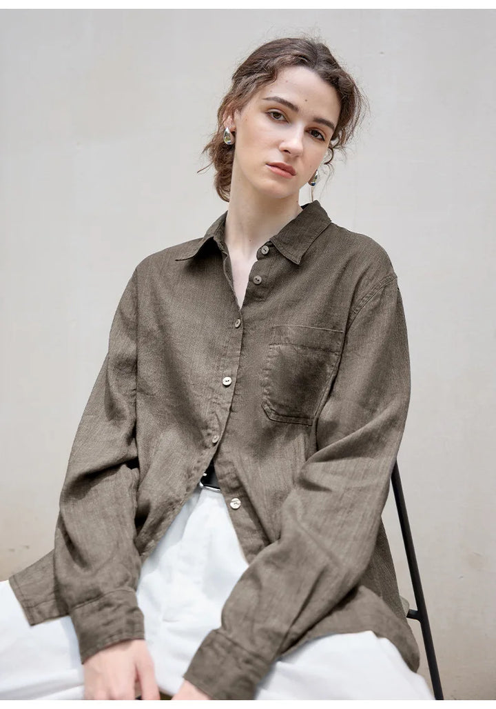 Indigo Linen Button-Down Shirt | Summer Style