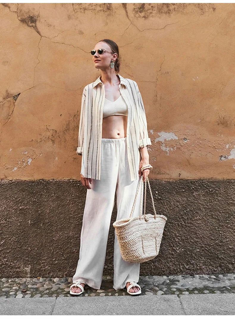 Wide Leg Linen Pants | Summer Coastal Outfit