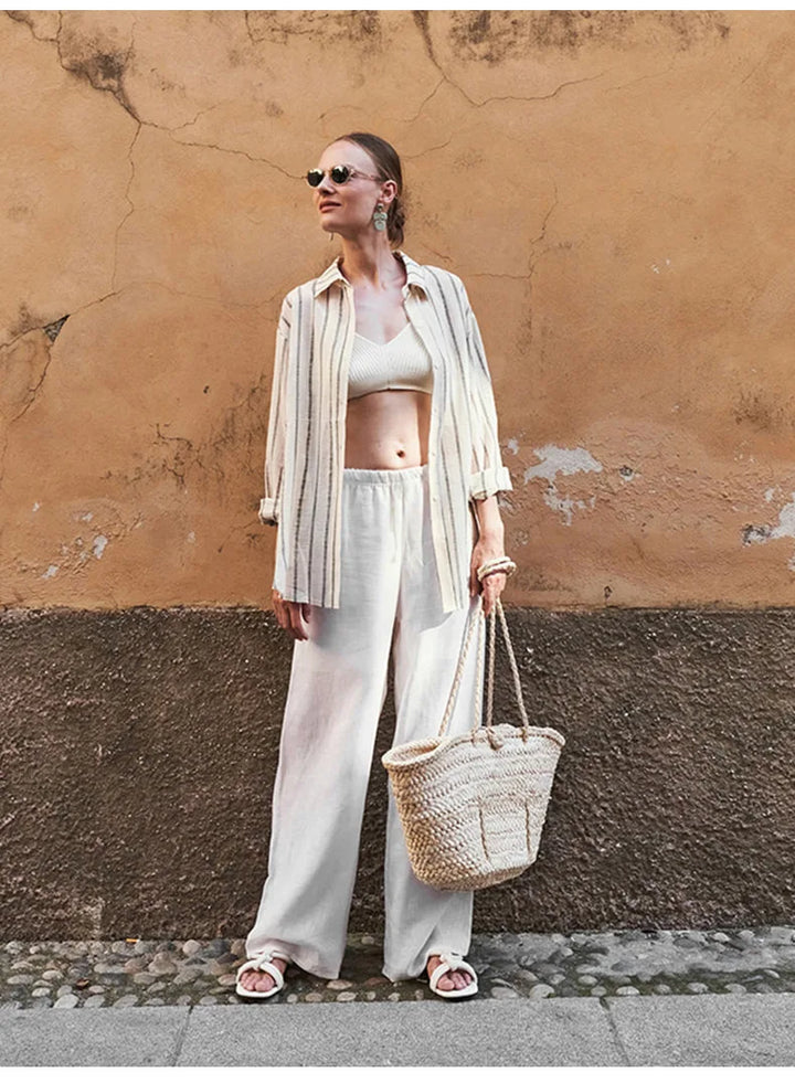 Wide Leg Linen Pants | Summer Coastal Outfit
