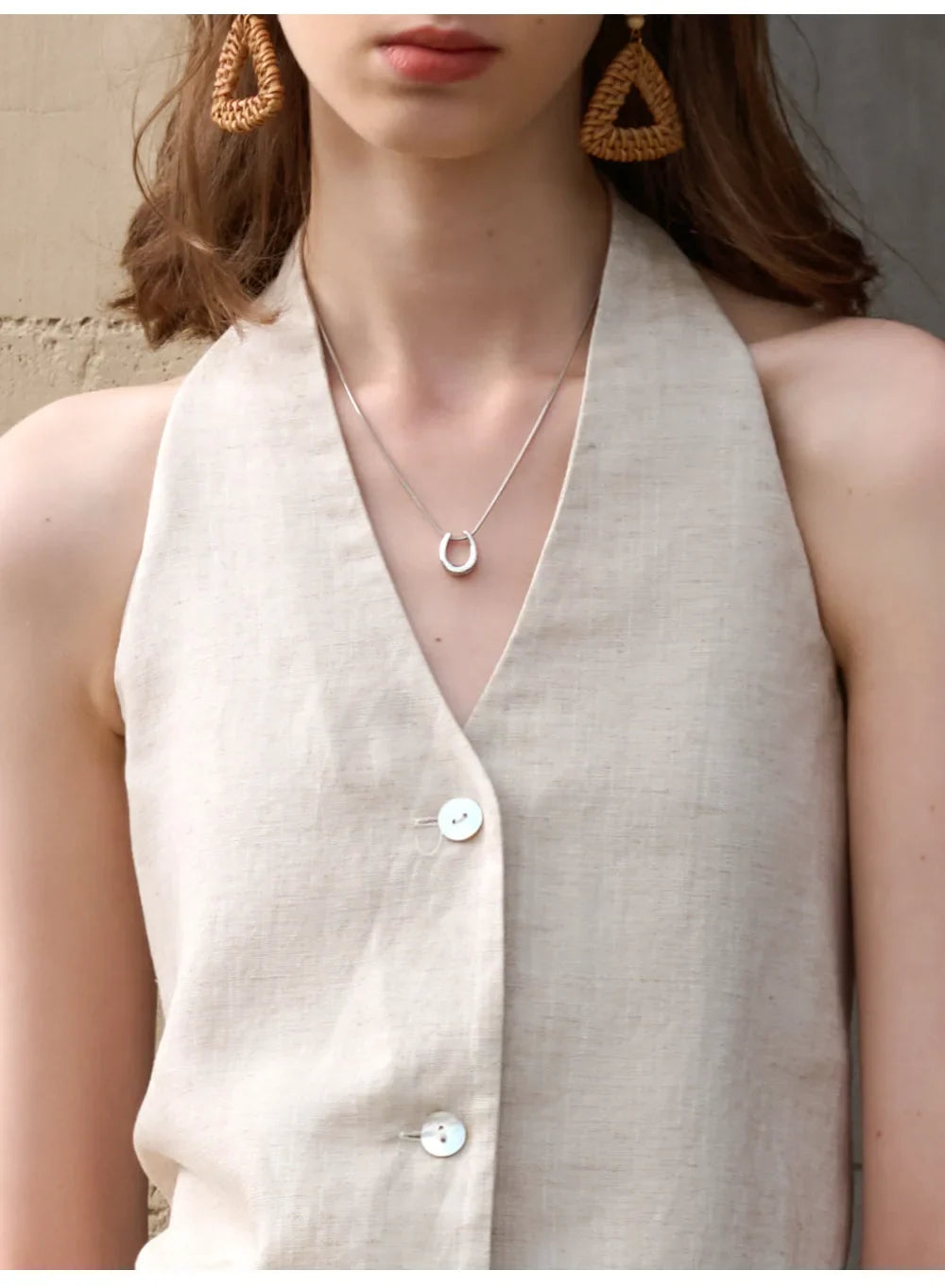 Halter Linen Waistcoat Top | Summer Style