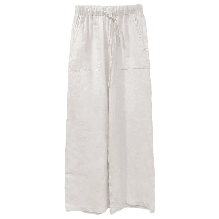 Drawstring Straight Leg Linen Pants for Women - View 17