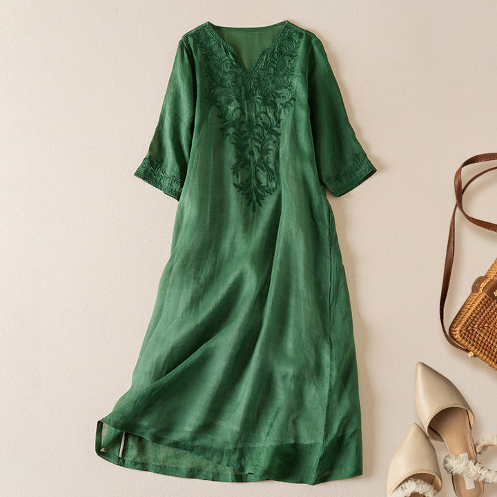 The Garden Embroidery Midi Dress