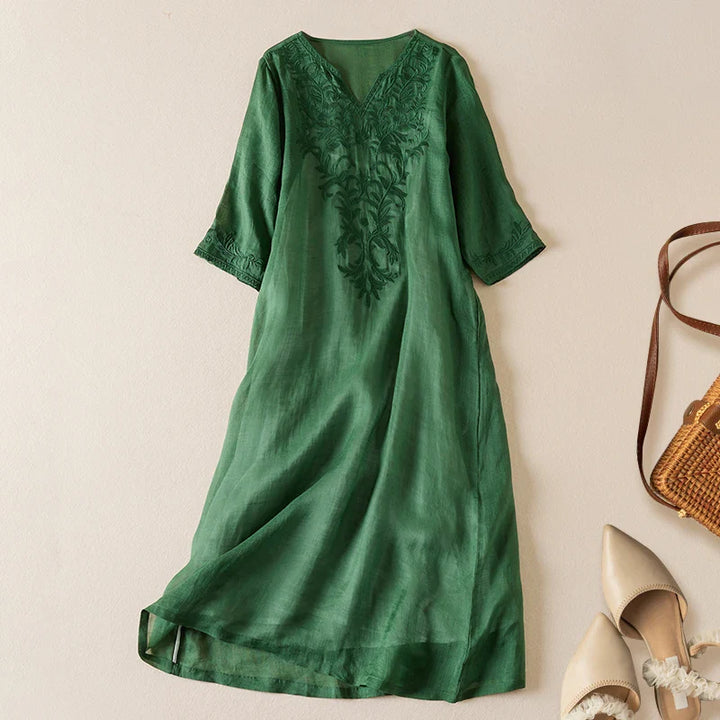 The Garden Embroidery Midi Dress