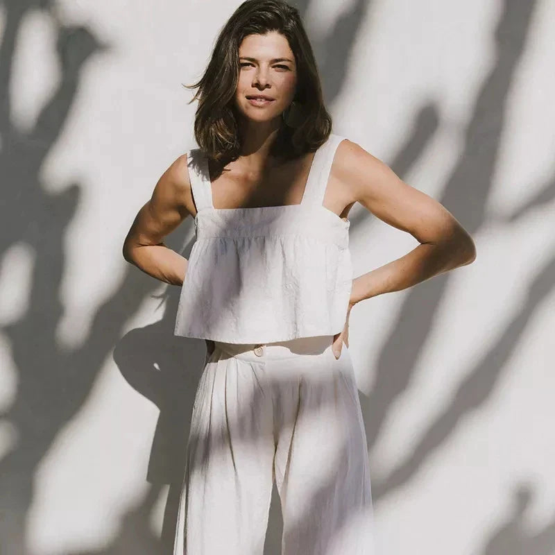 Pleated Linen Culotte Pants | Summer Style