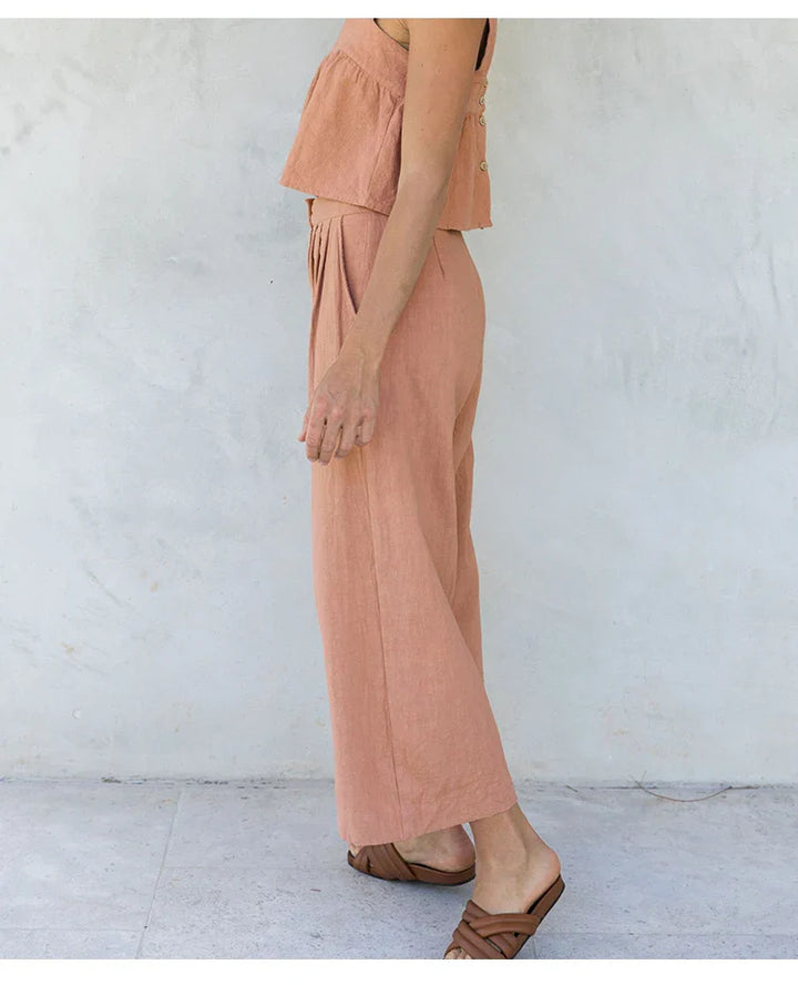 Pleated Linen Culotte Pants | Summer Style