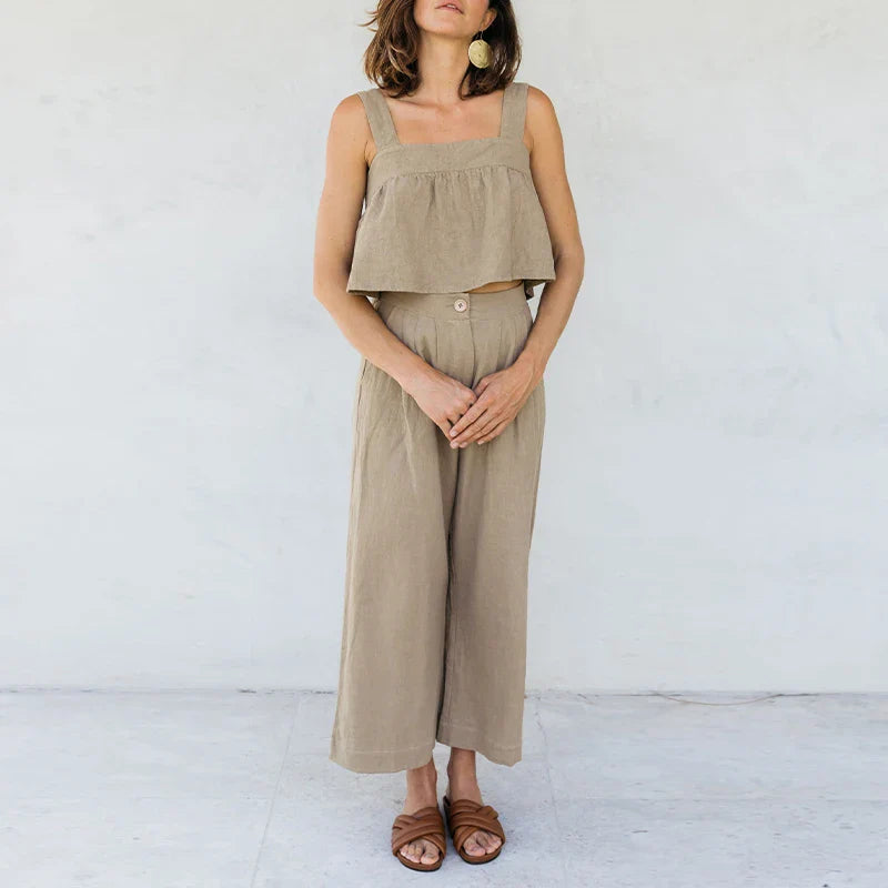 Pleated Linen Culotte Pants | Summer Style
