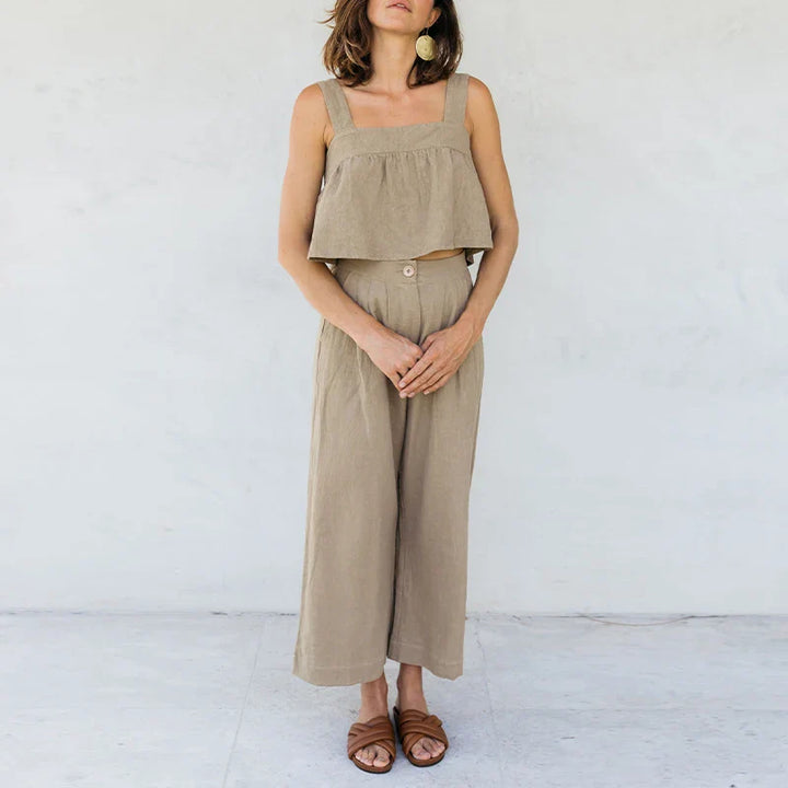 Pleated Linen Culotte Pants | Summer Style