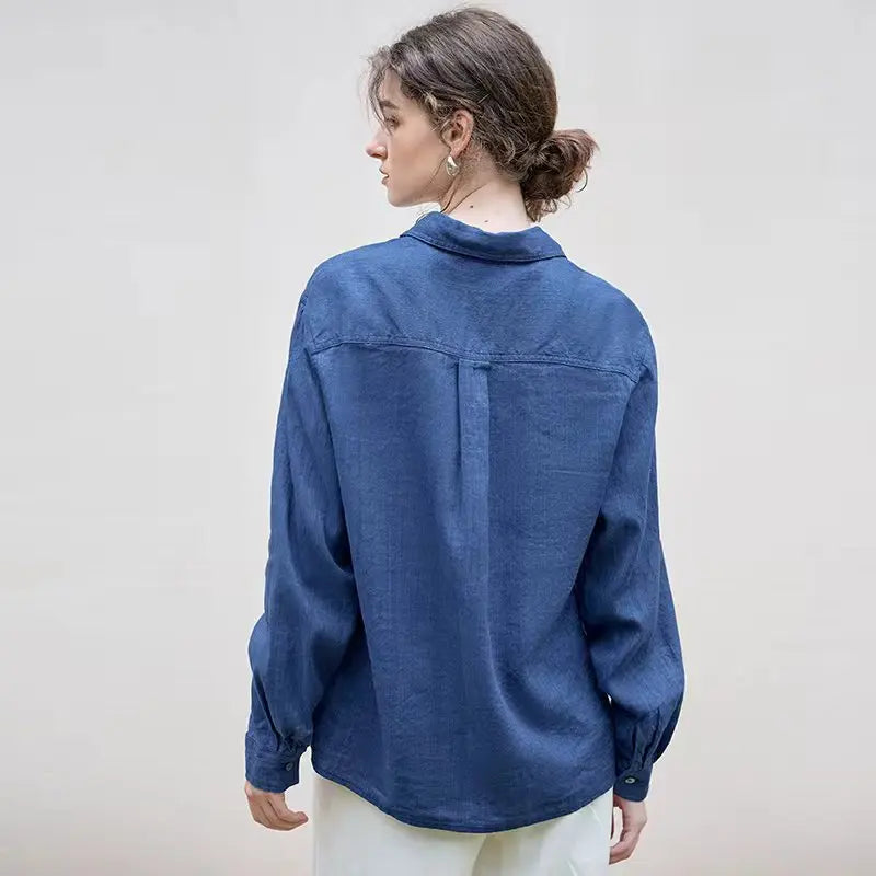Indigo Linen Button-Down Shirt | Summer Style