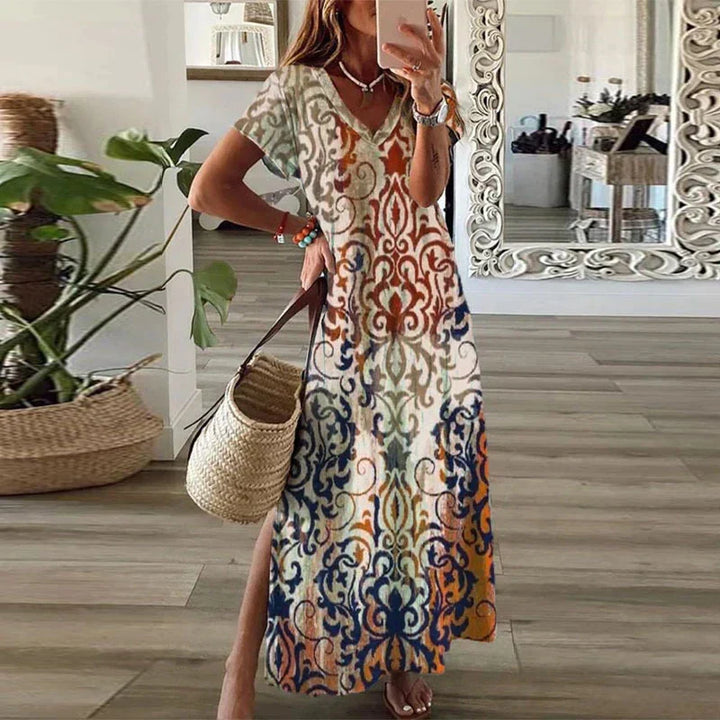 Rebecca | Boho Printed Maxi Dress