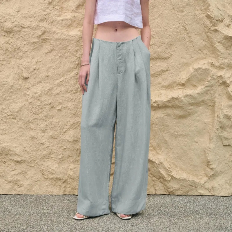Pleated Wide Leg Linen Pants | Summer Capsule