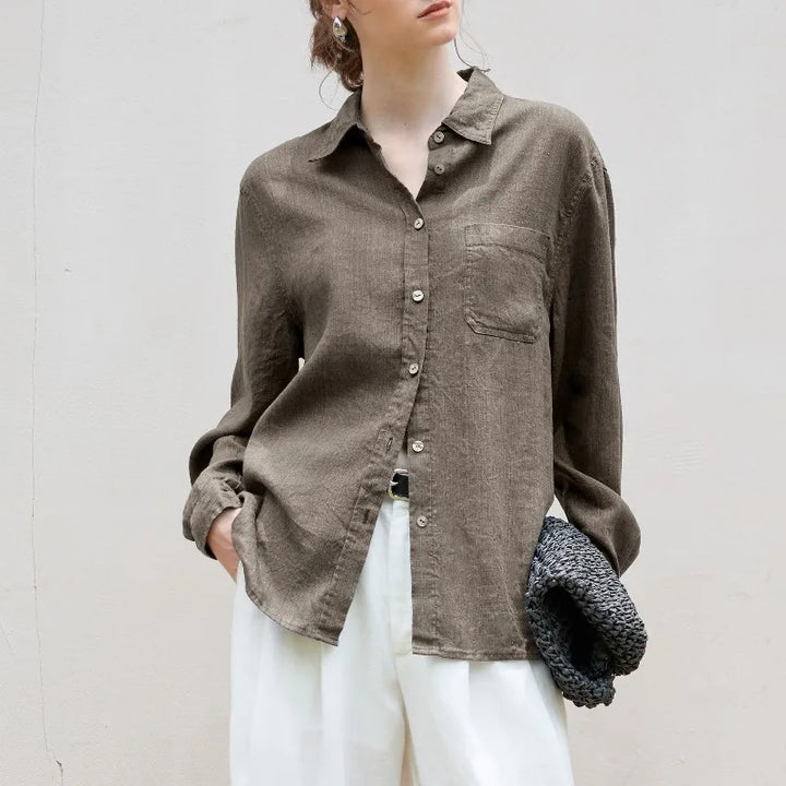 Indigo Linen Button-Down Shirt | Summer Style