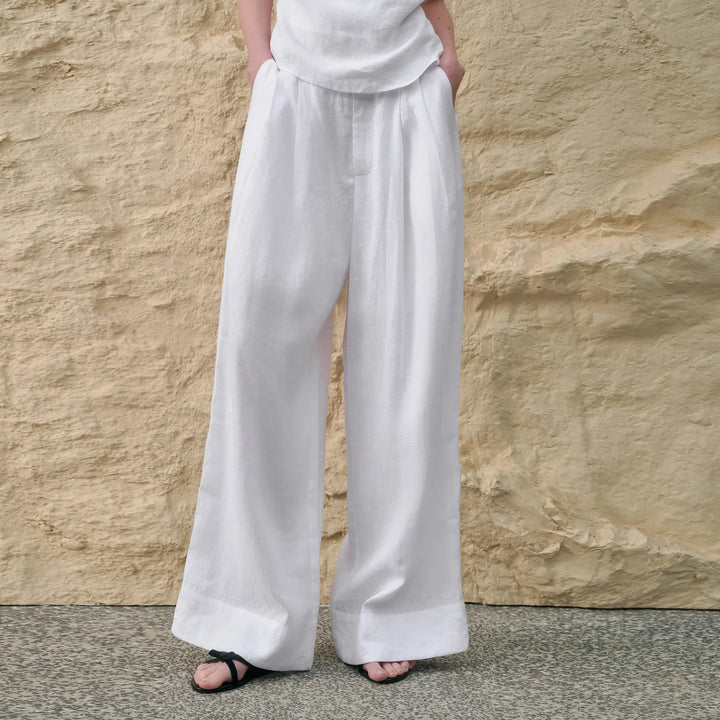Pleated Wide Leg Linen Pants | Summer Capsule