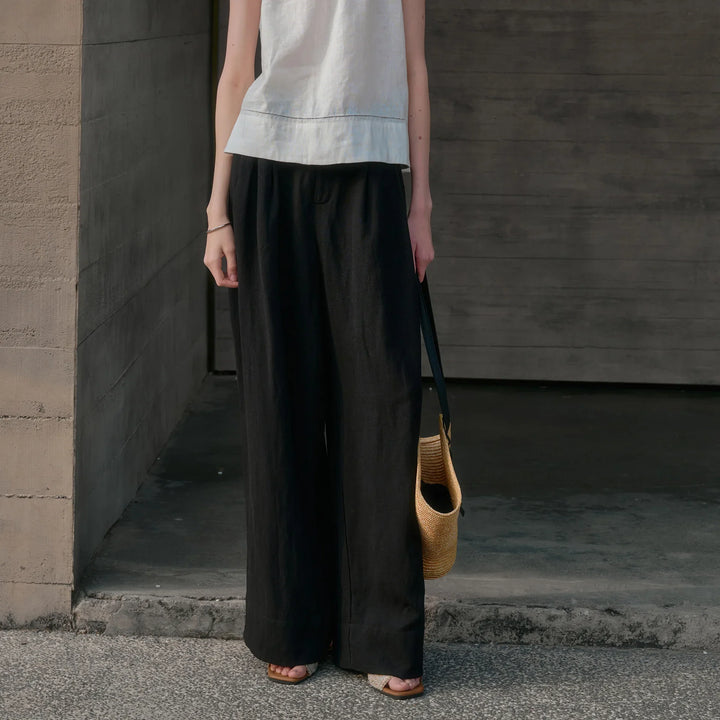 Pleated Wide Leg Linen Pants | Summer Capsule