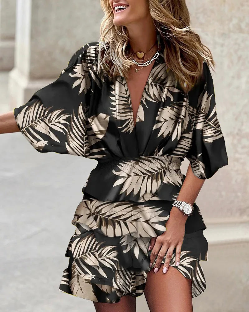 Sarah | Boho Printed Mini Dress