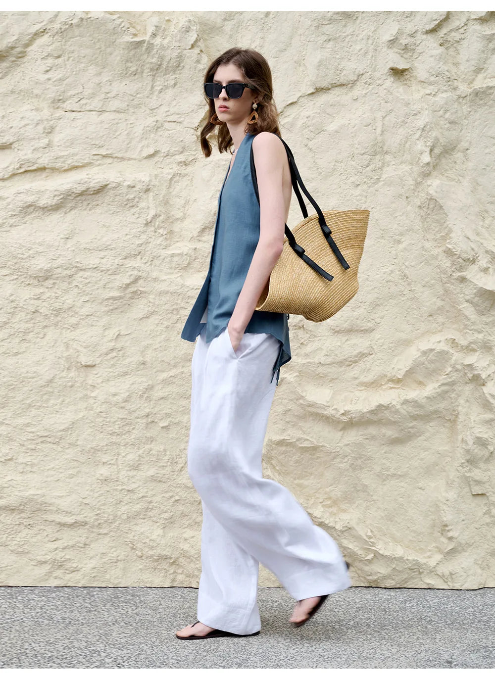 Halter Linen Waistcoat Top | Summer Style