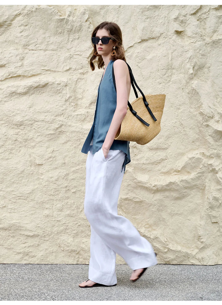 Halter Linen Waistcoat Top | Summer Style