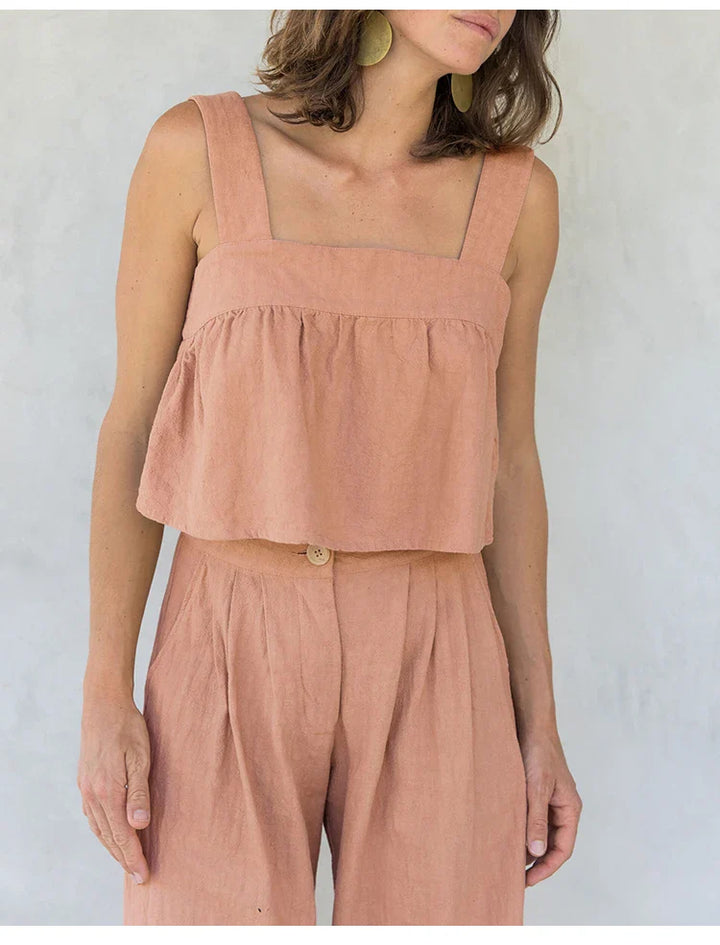 Pleated Linen Culotte Pants | Summer Style
