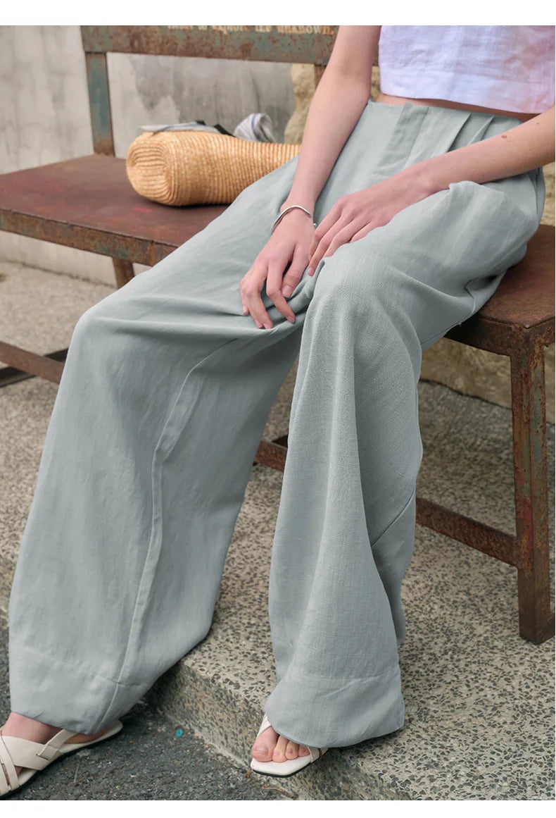 Pleated Wide Leg Linen Pants | Summer Capsule