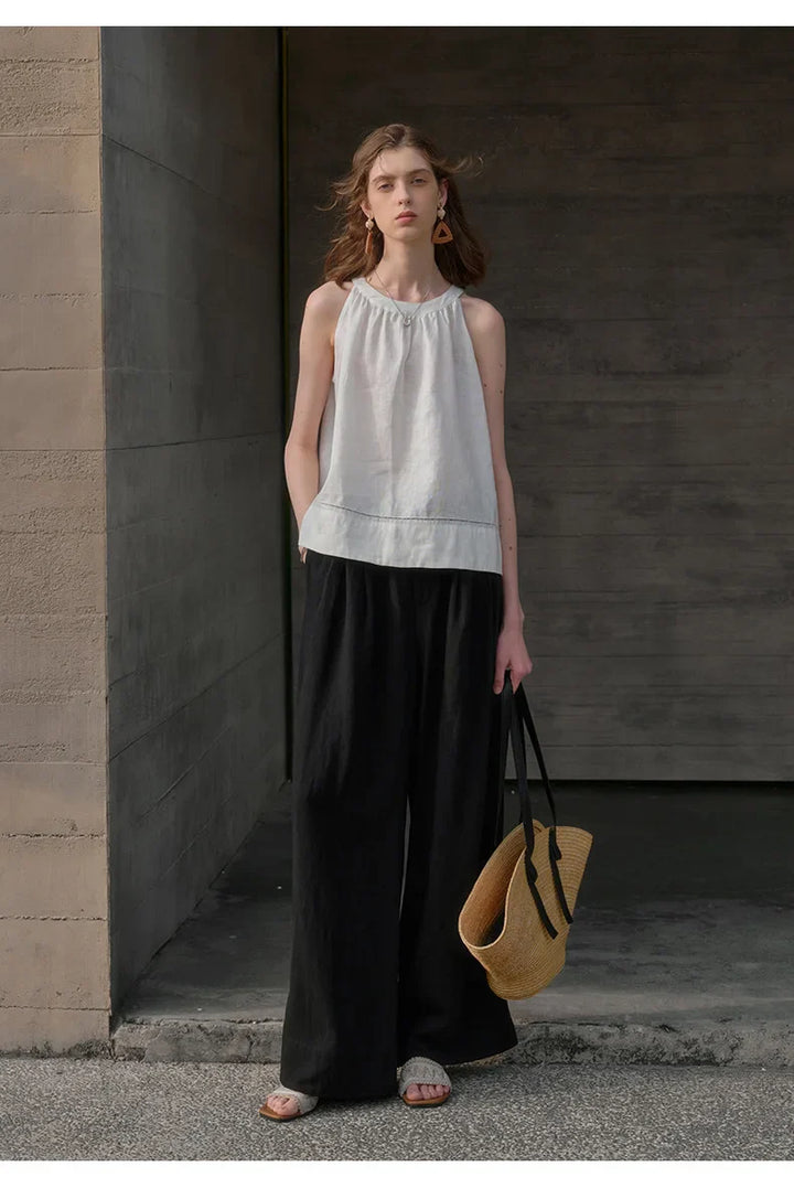 Pleated Wide Leg Linen Pants | Summer Capsule